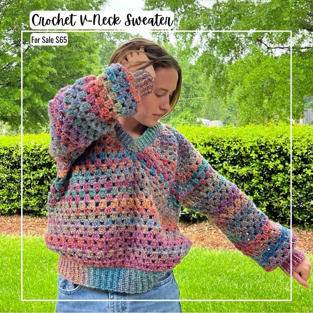 Crochet V-Neck Sweater